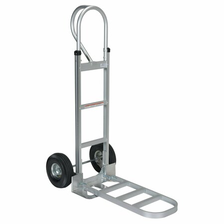 VESTIL Silver Aluminum P-Handle Hand Truck With Pneumatic Wheels APHT-500A